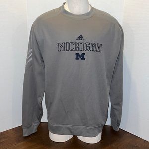 Adidas NCAA Michigan Wolverines Sweatshirt 2XL Gray with Blue stitching
